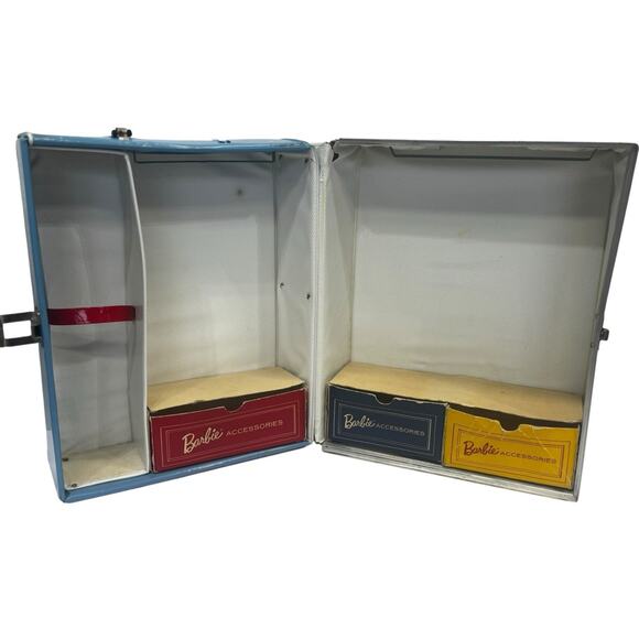 Vintage 1964 Mattel Inc Barbie & Friends Doll Large Trunk Blue Case SPP - Picture 7 of 16